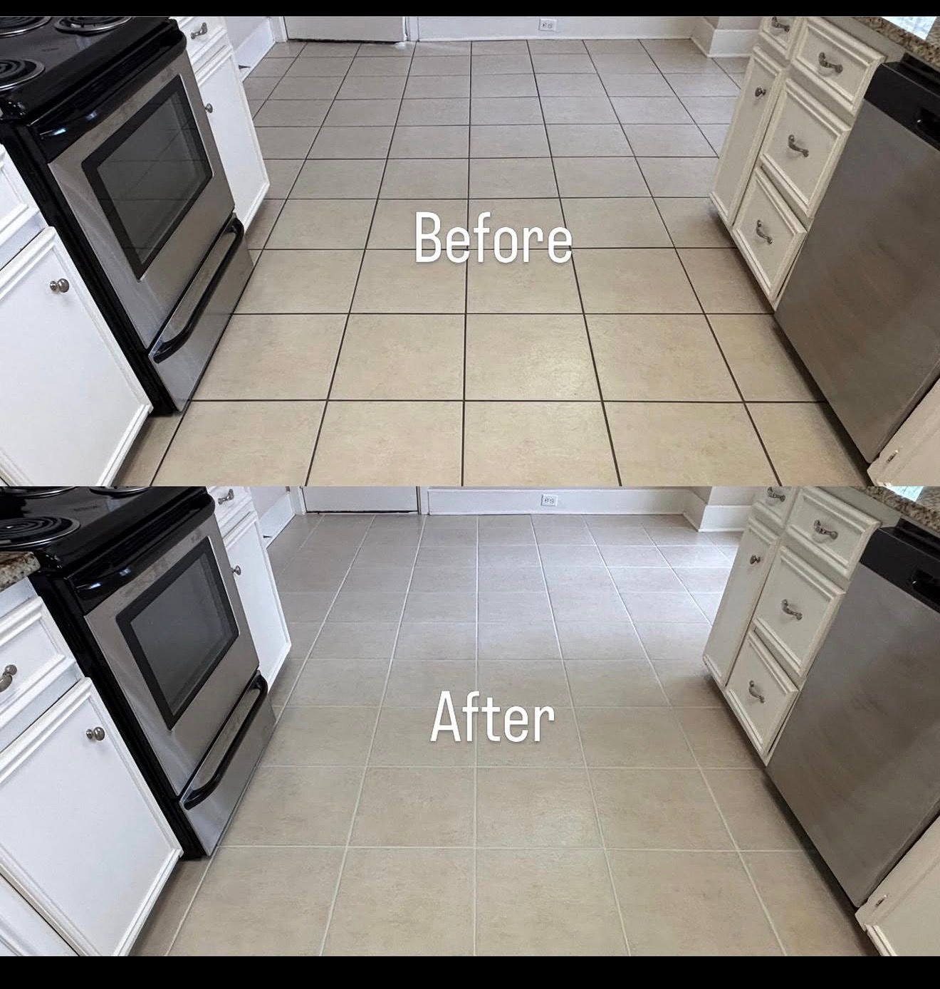 Before and after cleaning result